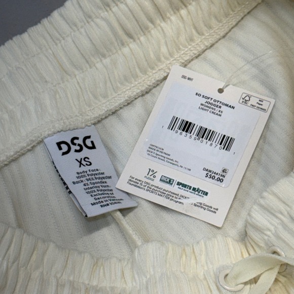 DSG Women's Everyday High Rise Ottoman Jogger Sweatpants Light Cream XS NEW - Picture 7 of 9
